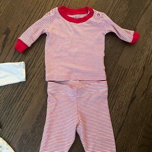 Red and White Striped LAKE Kids Pajama Set